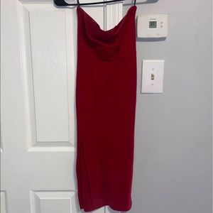 Red strapless body on dress